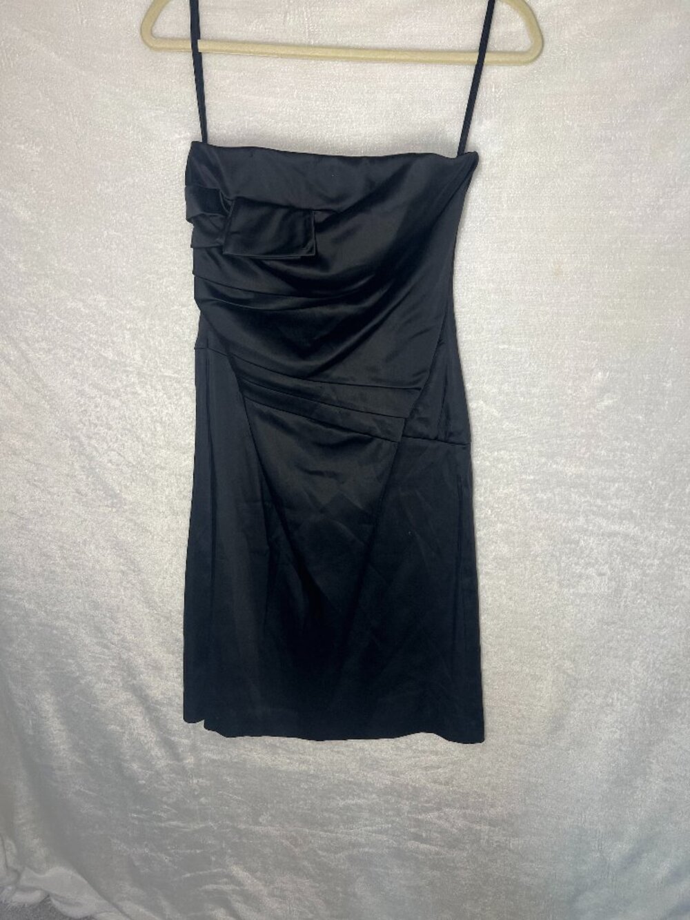 White House Black Market Black Satin Corset Cocktail Dress | Size 4 | Elegant